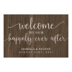 Rustic Happily Ever After Wedding Welcome Sign