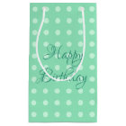 Rustic Happy Birthday Template Polka Dots Mint