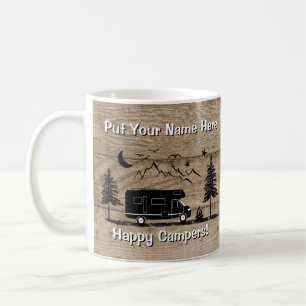 Rustic Happy Camper Class C RV Custom Coffee Mug
