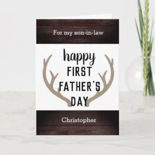Rustic Happy First Father's Day Son-in-Law Card