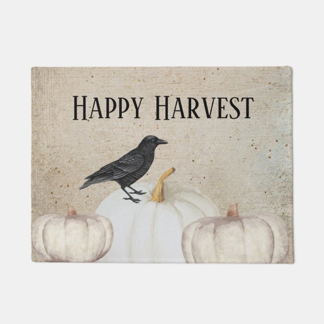 Rustic Happy Harvest Doormat (Front)