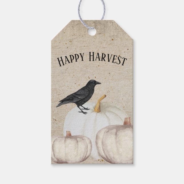 Rustic Happy Harvest  Gift Tags (Front)