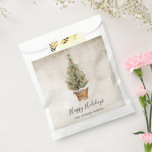 Rustic Happy Holidays Gift Favour Tag Favour Bag