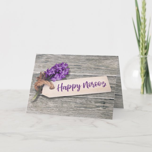 Rustic Happy Norooz Hyacinth - Carte de voeux (Devant)