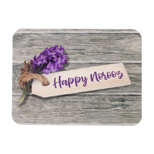 Rustic Happy Norooz Hyacinth - Flexible Magnet