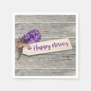 Rustic Happy Norooz Hyacinth - Paper Napkin