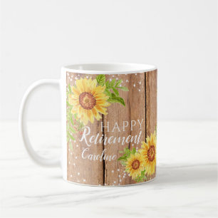 Rustic Happy Retirement Floral Mug