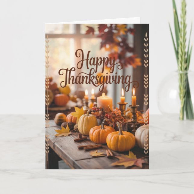 Rustic Happy Thanksgiving Card (Front)