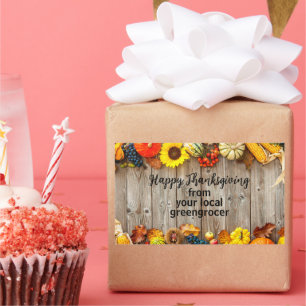 Rustic Happy Thanksgiving Fall Business Marketing Sticker