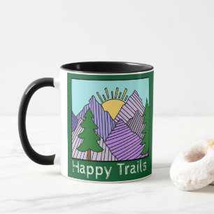 Rustic Happy Trails Mountains Mug