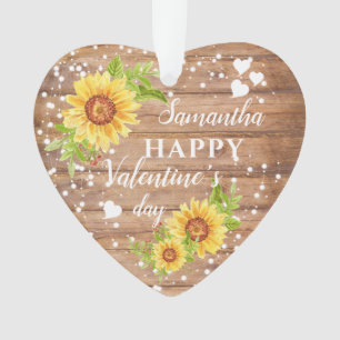 Rustic Happy Valentine's Floral Sunflower