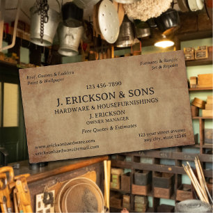 Rustic Hardware Store Business Card