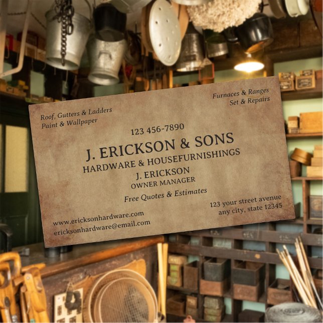 Rustic Hardware Store  Business Card (Creator Uploaded)