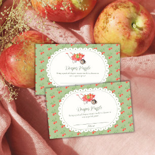 Rustic Harvest Apple Diaper Raffle Baby Shower  Enclosure Card