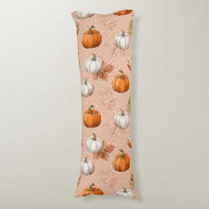 Rustic Harvest Autumn - Pumpkins & Leaves Body Pillow