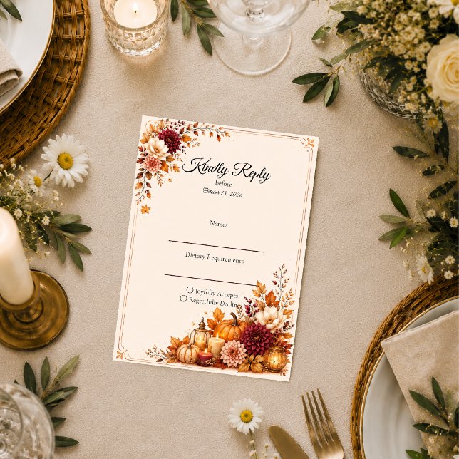 Rustic Harvest Wedding RSVP Card (Creator Uploaded)