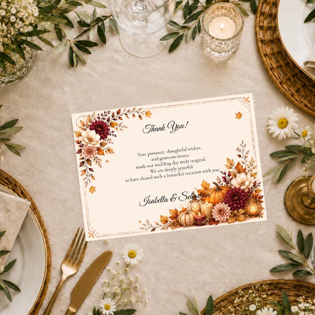 Rustic Harvest Wedding Thank You Card (Creator Uploaded)