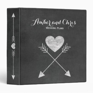 Rustic Heart and Arrows Chalkboard Wedding Binder