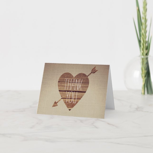 Rustic Heart Flèche Pays Merci Notes (Devant)