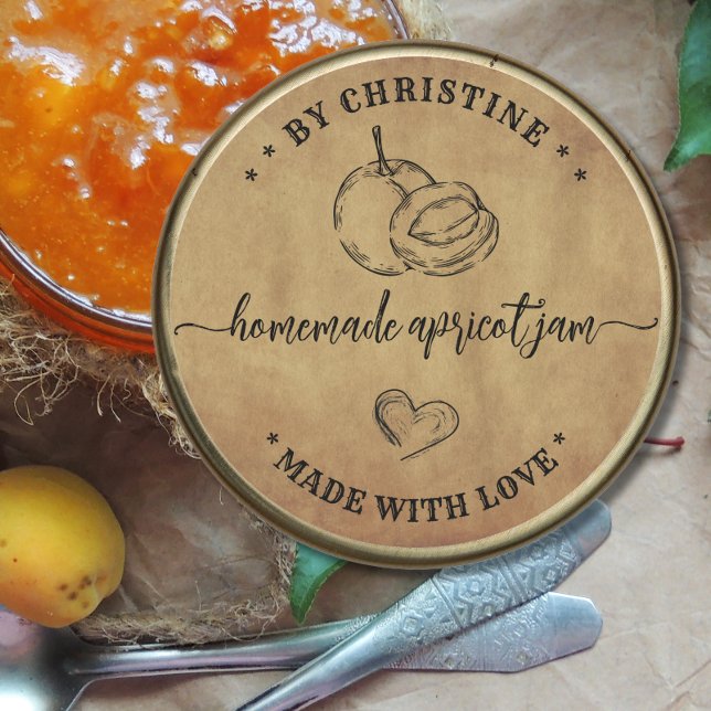 Rustic heart Handmade With Love apricot Jam Label  (Creator Uploaded)