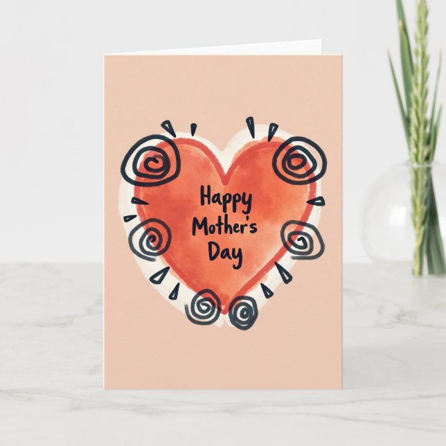 Rustic Heart Mothers Day Card (Front)