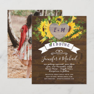 Rustic Heart PHOTO Sunflowers Woodland Wedding