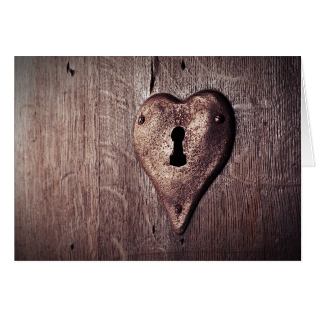 Rustic Heart Shaped Lock In Door Romantic Custom (Front Horizontal)