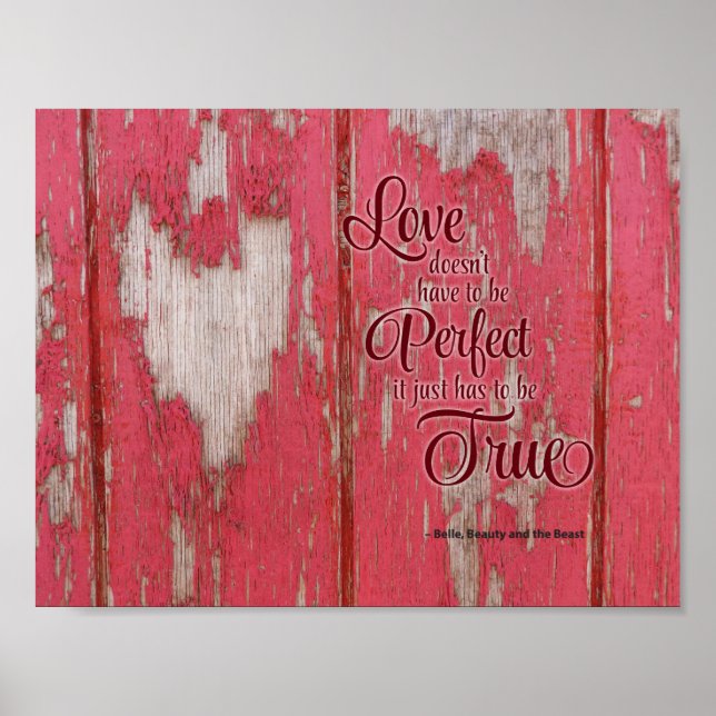 Rustic heart with quote  poster (Front)