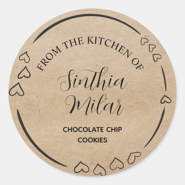 Rustic  heart wreath Cookies Label  (Front)