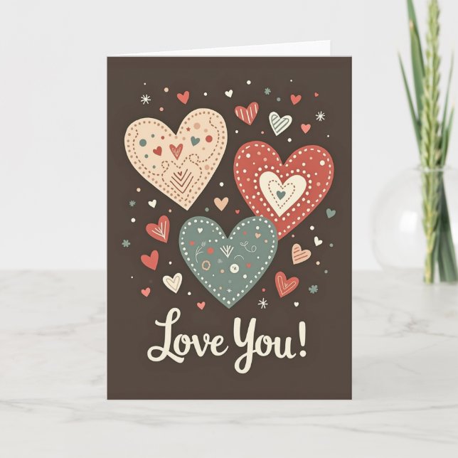 Rustic Hearts Fathers Day Card (Front)