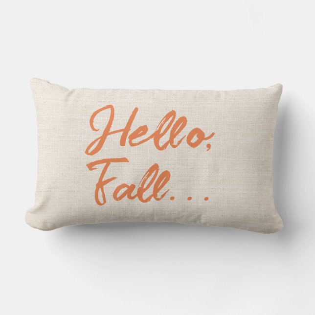 Rustic Hello Fall Lumbar Pillow (Front)
