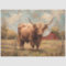 Rustic Highland Cow and Barn Decoupage