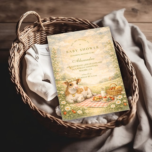 Rustic Highland Cow Baby Shower Invitation (Creator Uploaded)