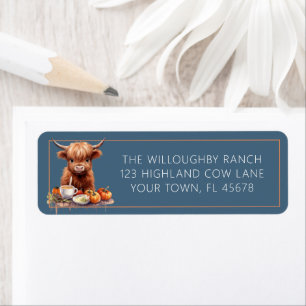Rustic Highland Cow Friendsgiving Adresse de retou