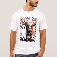 Rustic Highland Cow Ghost Halloween
