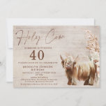 Rustic Highland Cow Holy Cow 40th Birthday Invitation<br><div class="desc">Rustic Highland Cow Holy Cow 40th Birthday Invitation

Sweet rustic bohemian highland cow 40th birthday invitation featuring a cow,  some boho floral arrangements on a watercolor wood background image and faux copper calligraphy heading. Great for an upcoming 40th birthday party.</div>