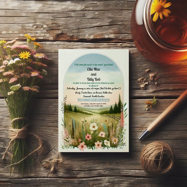 Rustic Hillbilly Countryside Wedding Invitation (Creator Uploaded)