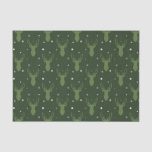 Rustic Holiday Antlers Greens Tissue Paper