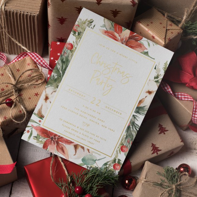 Rustic Holiday Botanical Frame Christmas Party (Creator Uploaded)