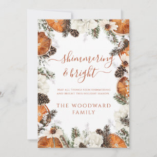 Rustic Holiday Citrus Pine Nature Card