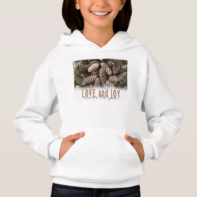 Rustic Holiday Love and Joy Pine Cone (Front)