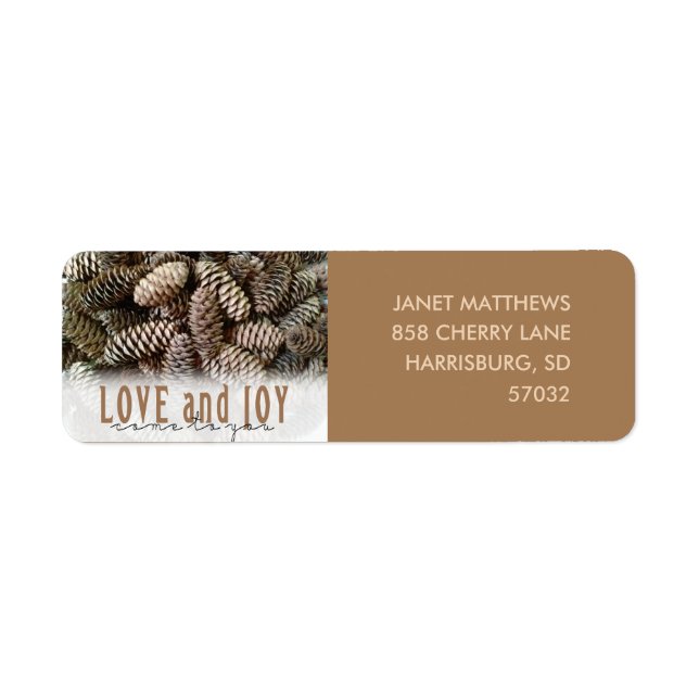 Rustic Holiday Love and Joy Pine Cone (Front)