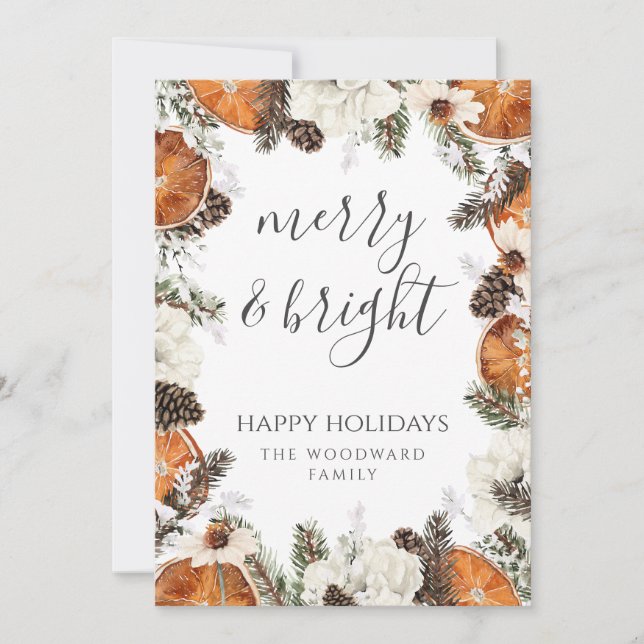 Rustic Holiday Merry And Bright Border (Front)