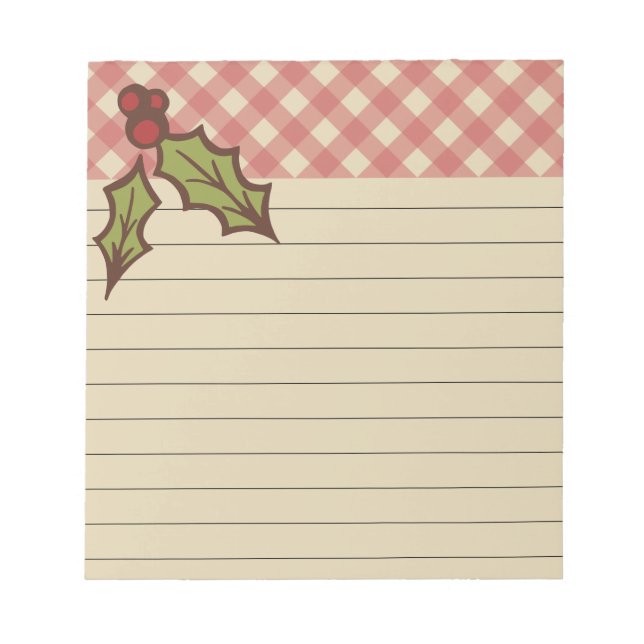 Rustic Holiday Notepad (Front)