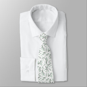 Rustic Holiday Pine Branch Pattern Tie