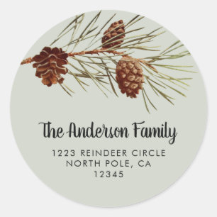 Rustic Holiday Pinecone Return Address Seal