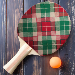 Rustic Holiday Plaid Ping Pong Paddle