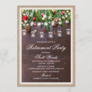 Rustic Holiday Retirement Party Invitation