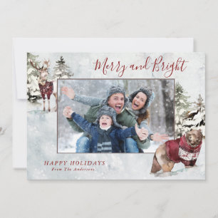 Rustic Holiday Snow Scene with Your Photo