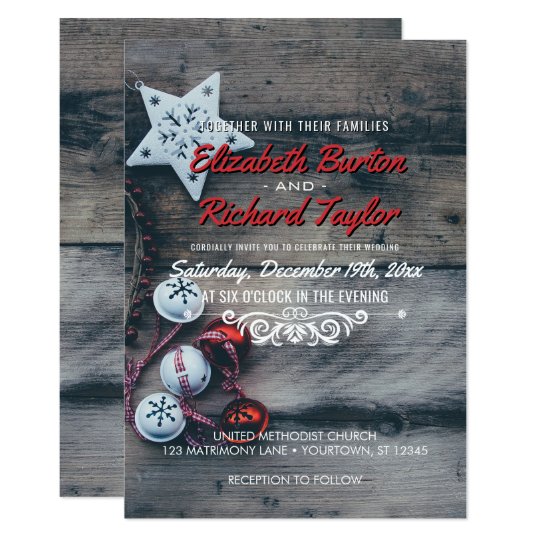 Rustic Holiday Wedding Country Grey Barnwood Card
